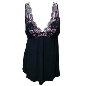 Soma black and pink lace top/mini nightie